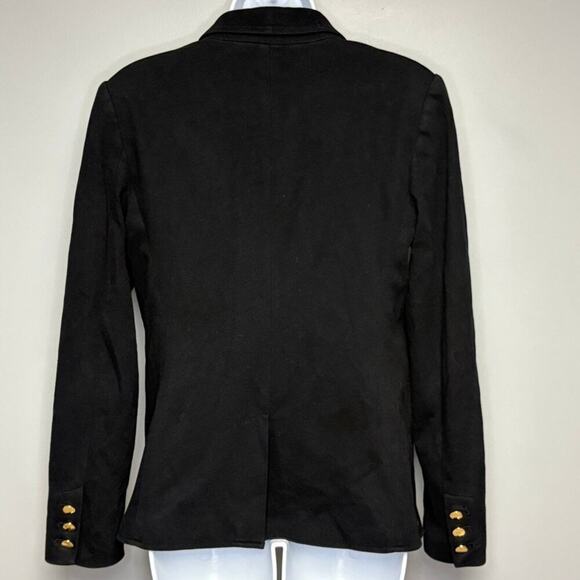 Loft Black Equestrian Minimalist Dark Academia Old Money Womens Blazer Sz 4 - Picture 2 of 4